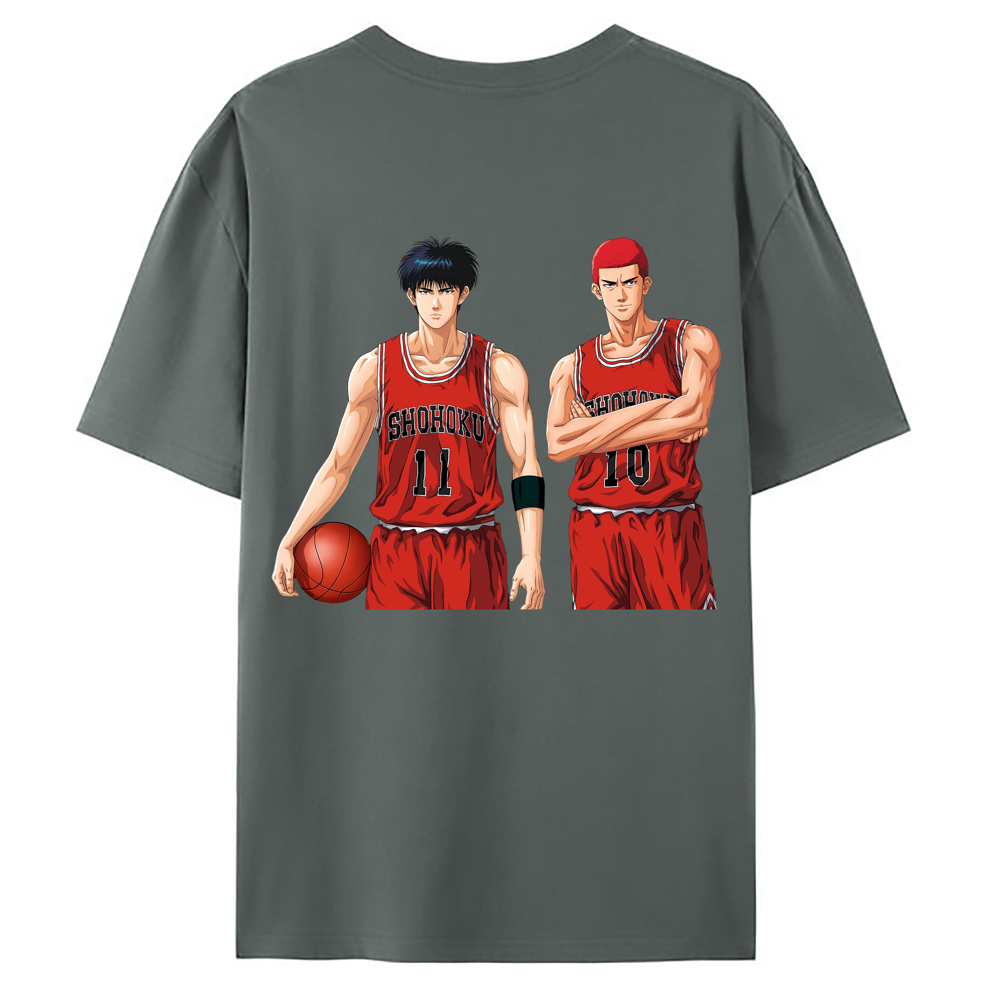 （画像用） SLAM DUNK／スラムダンク 綿100％ メンズ半袖Tシャツ（バックプリント） 通気性